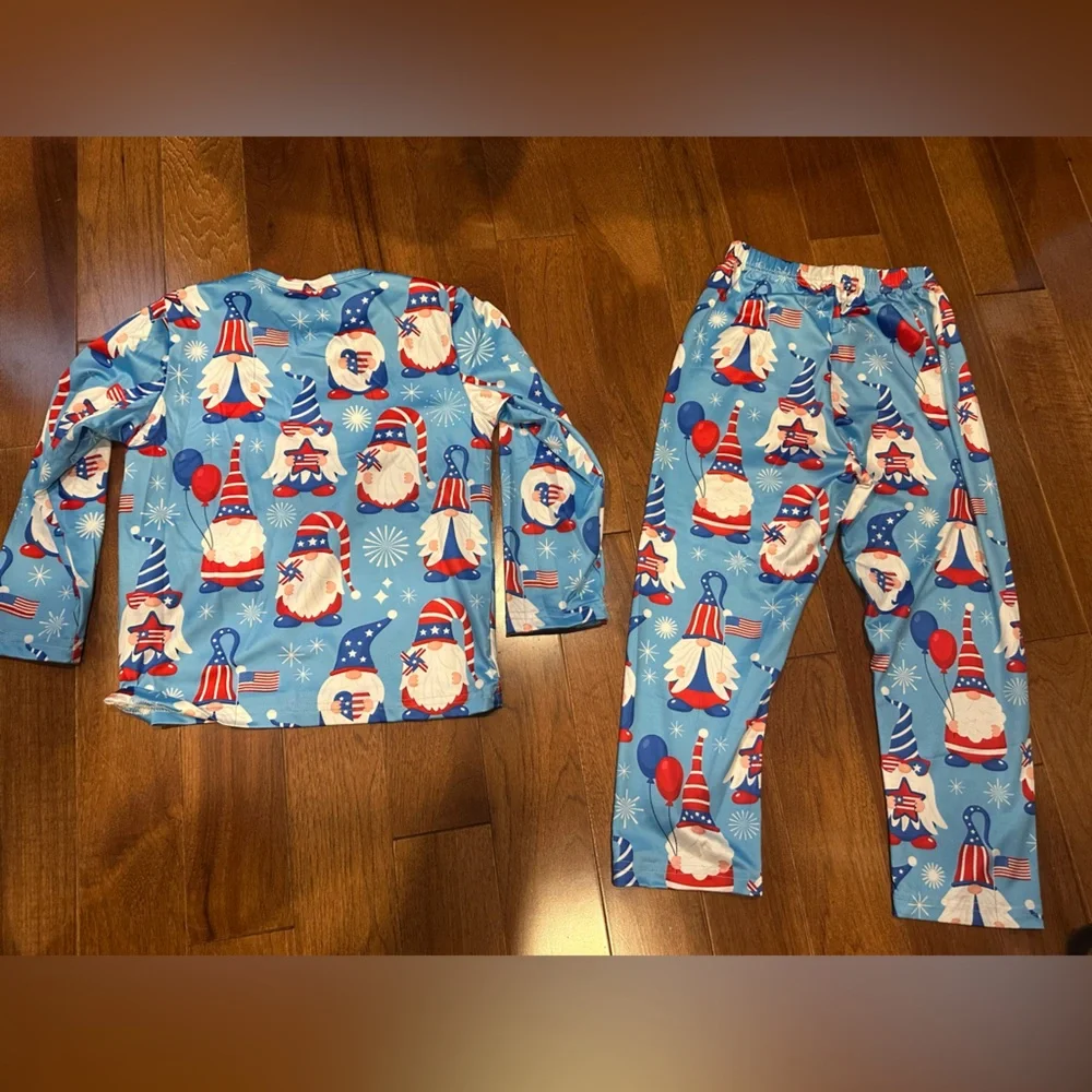 Santa Claus Kids Pajama Set in Blue